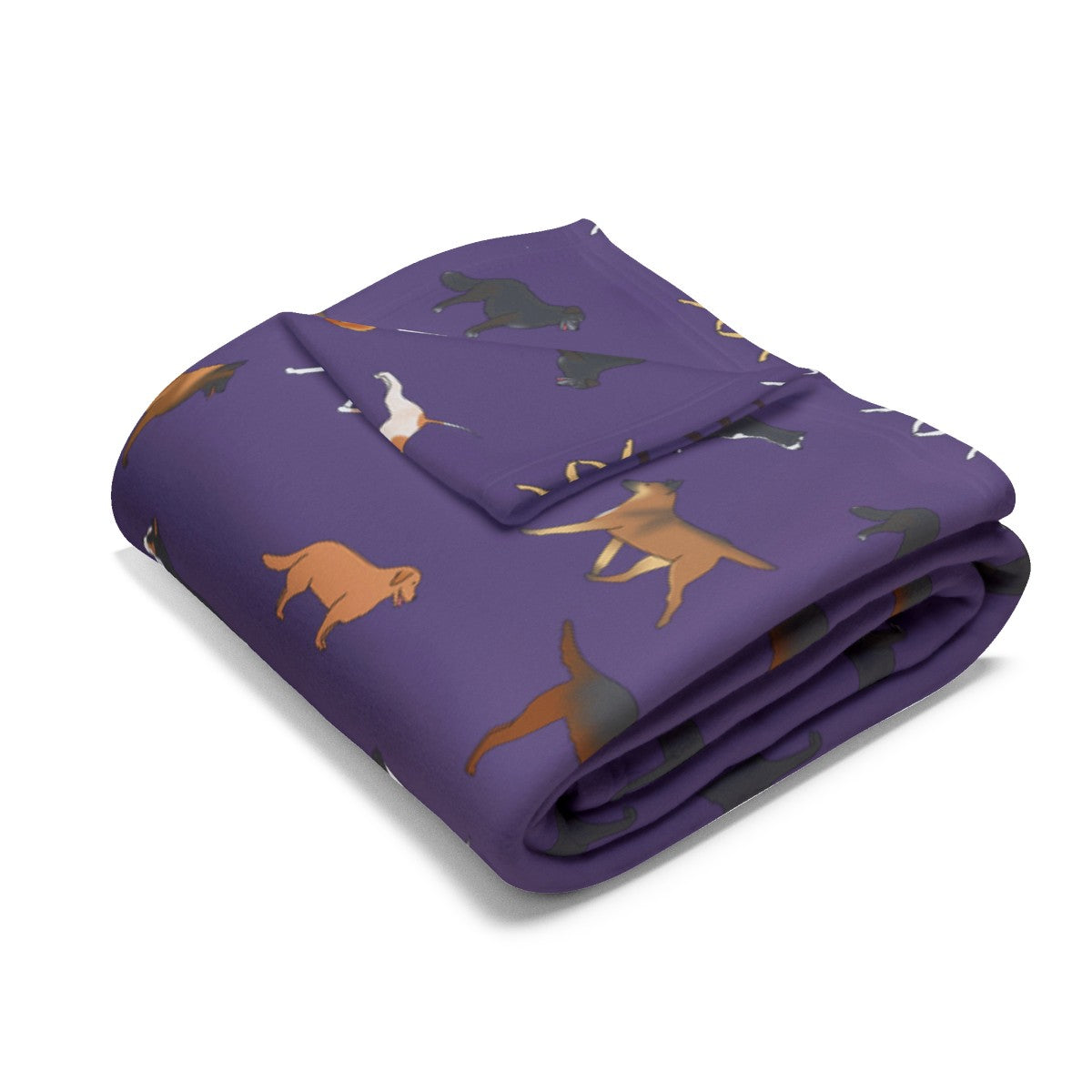 Rescue Arctic Fleece Blanket in Teal Gray Purple and Dusky Blue