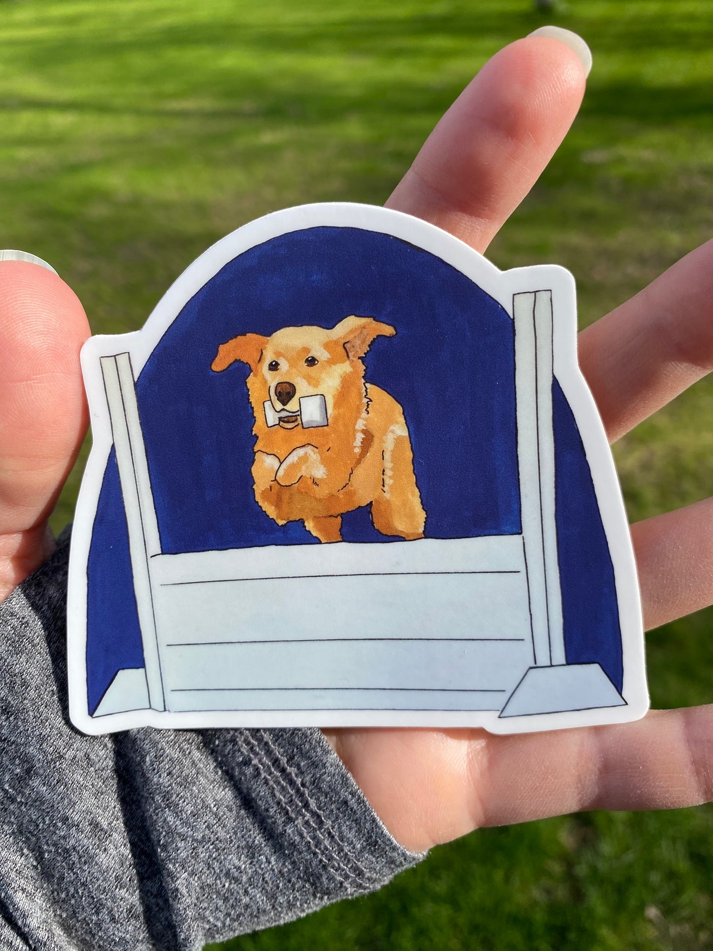 Golden Retriever Obedience Retrieving 4" Die Cut Vinyl Sticker Decal: Durable Matte-Finish
