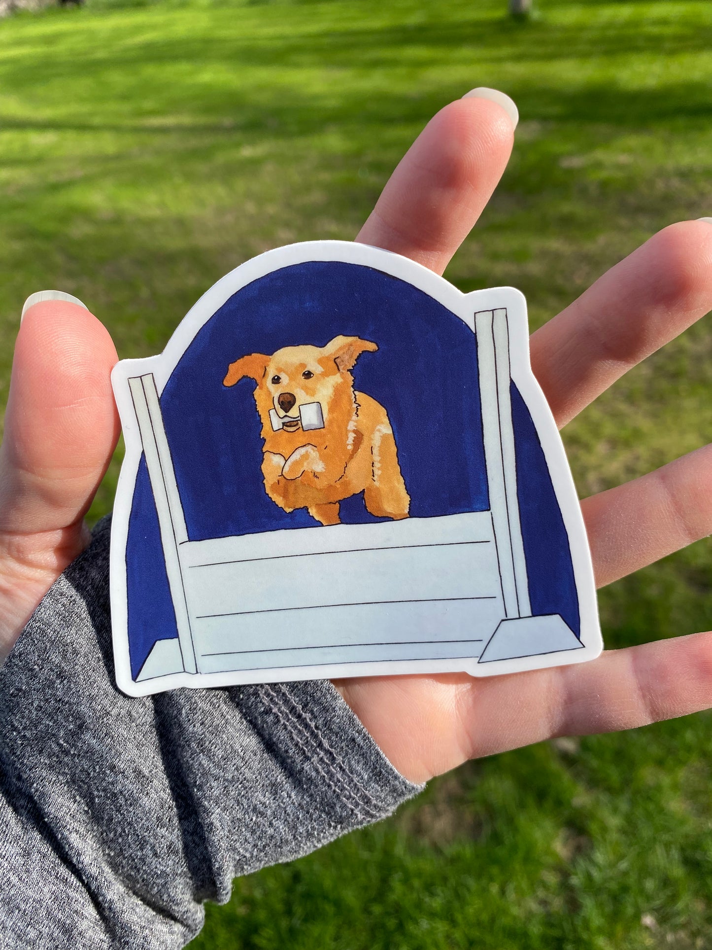 Golden Retriever Obedience Retrieving 4" Die Cut Vinyl Sticker Decal: Durable Matte-Finish