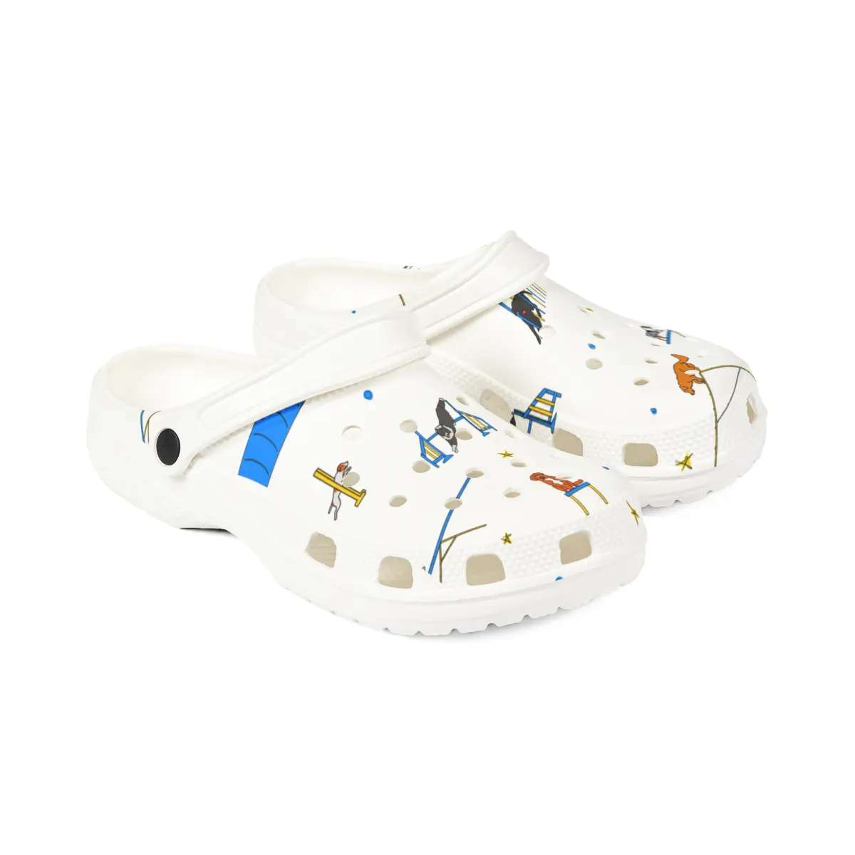 Agility Dog Pattern | EVA Foam Clogs Crocs Shoes in Gray White Black Teal and Pink