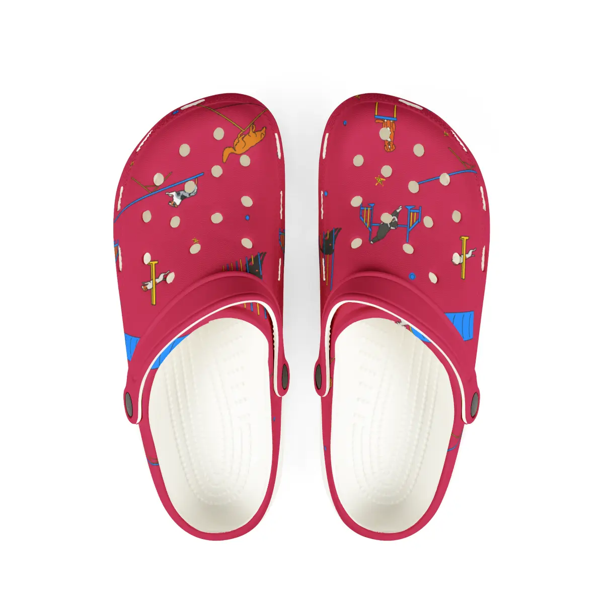 Agility Dog Pattern | EVA Foam Clogs Crocs Shoes in Gray White Black Teal and Pink