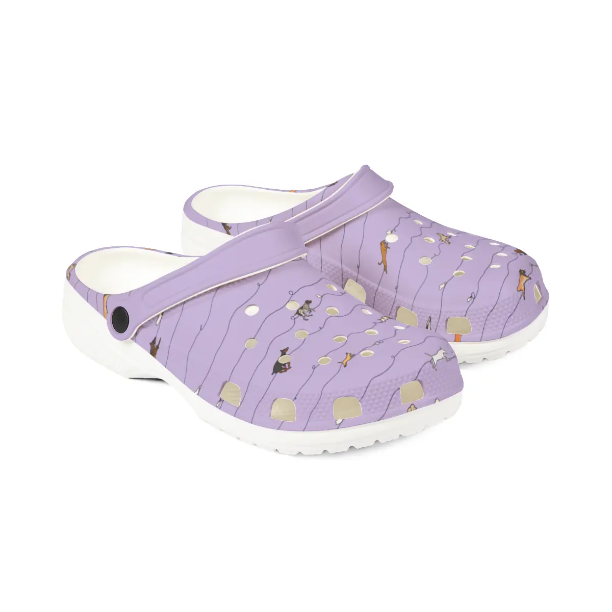 FASTcat Lure Coursing | EVA Foam Clogs Crocs Shoes in White, Gray, Lavender and Dusky Blue