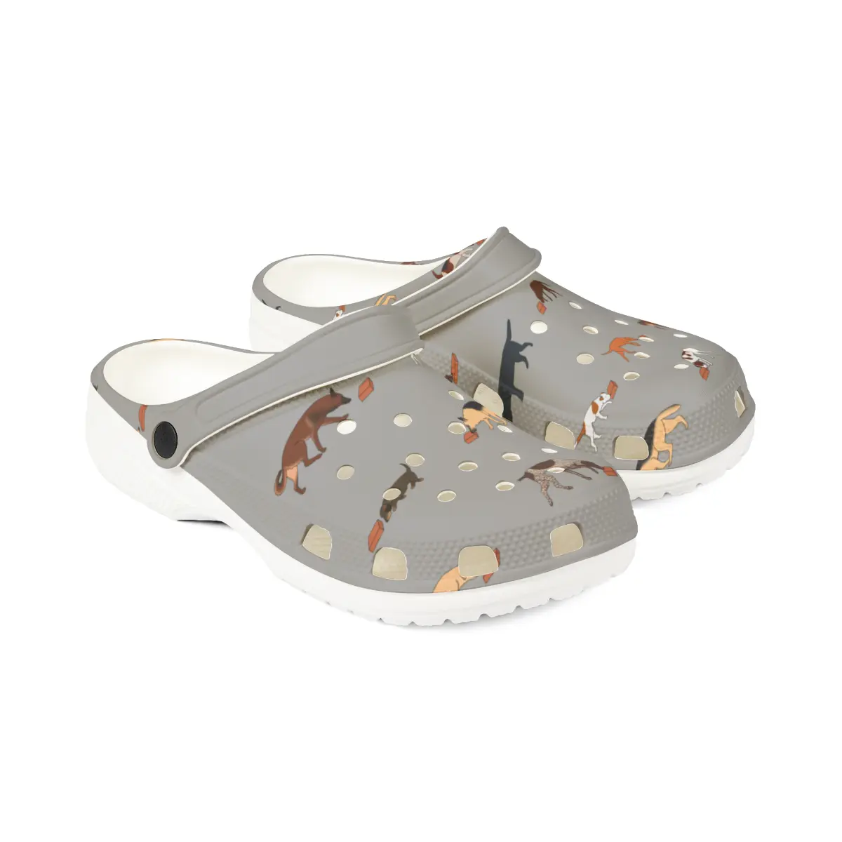 Scent Work Pattern | EVA Foam Clogs Crocs Shoes in Black Gray White and Lavender