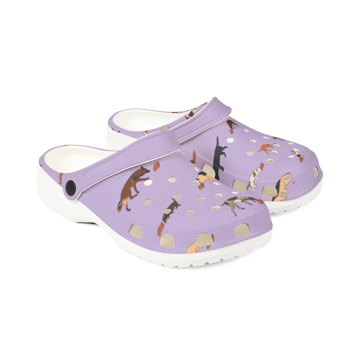 Scent Work Pattern | EVA Foam Clogs Crocs Shoes in Black Gray White and Lavender