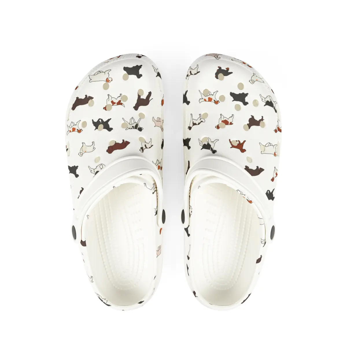 Spaniel Breeds | EVA Foam Clogs Crocs Shoes in Gray Pink White and Dusky Blue