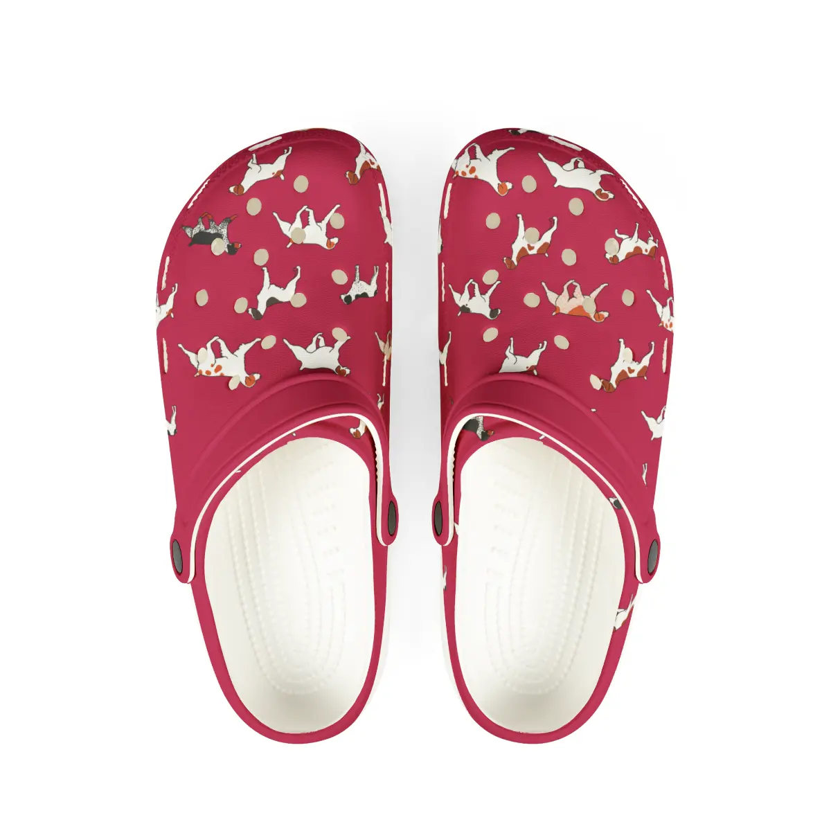 Brittany Breed | EVA Foam Clogs Crocs Shoes in Navy Pink Gray and White