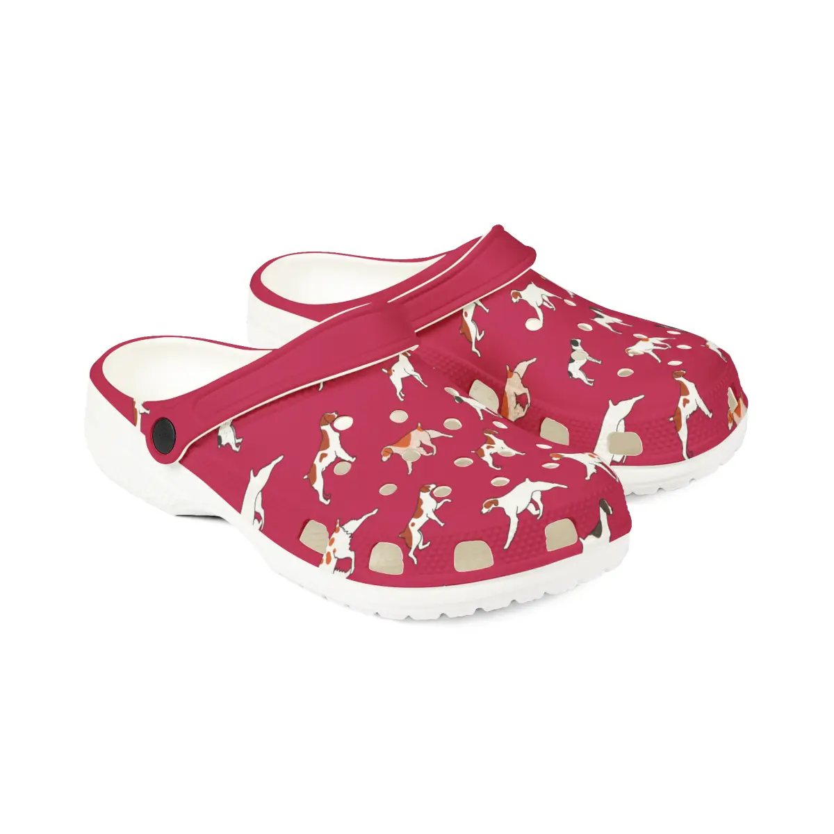 Brittany Breed | EVA Foam Clogs Crocs Shoes in Navy Pink Gray and White