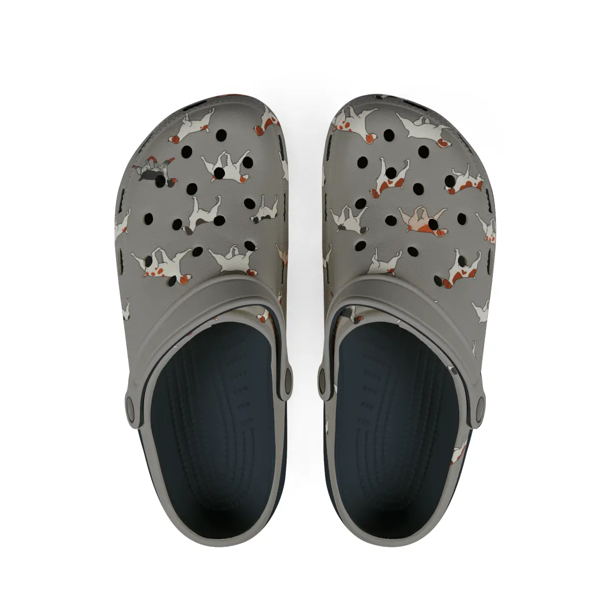Brittany Breed | EVA Foam Clogs Crocs Shoes in Navy Pink Gray and White