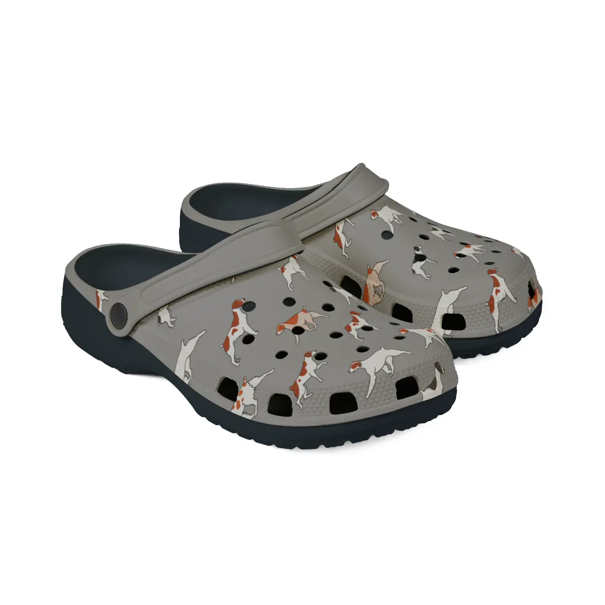 Brittany Breed | EVA Foam Clogs Crocs Shoes in Navy Pink Gray and White