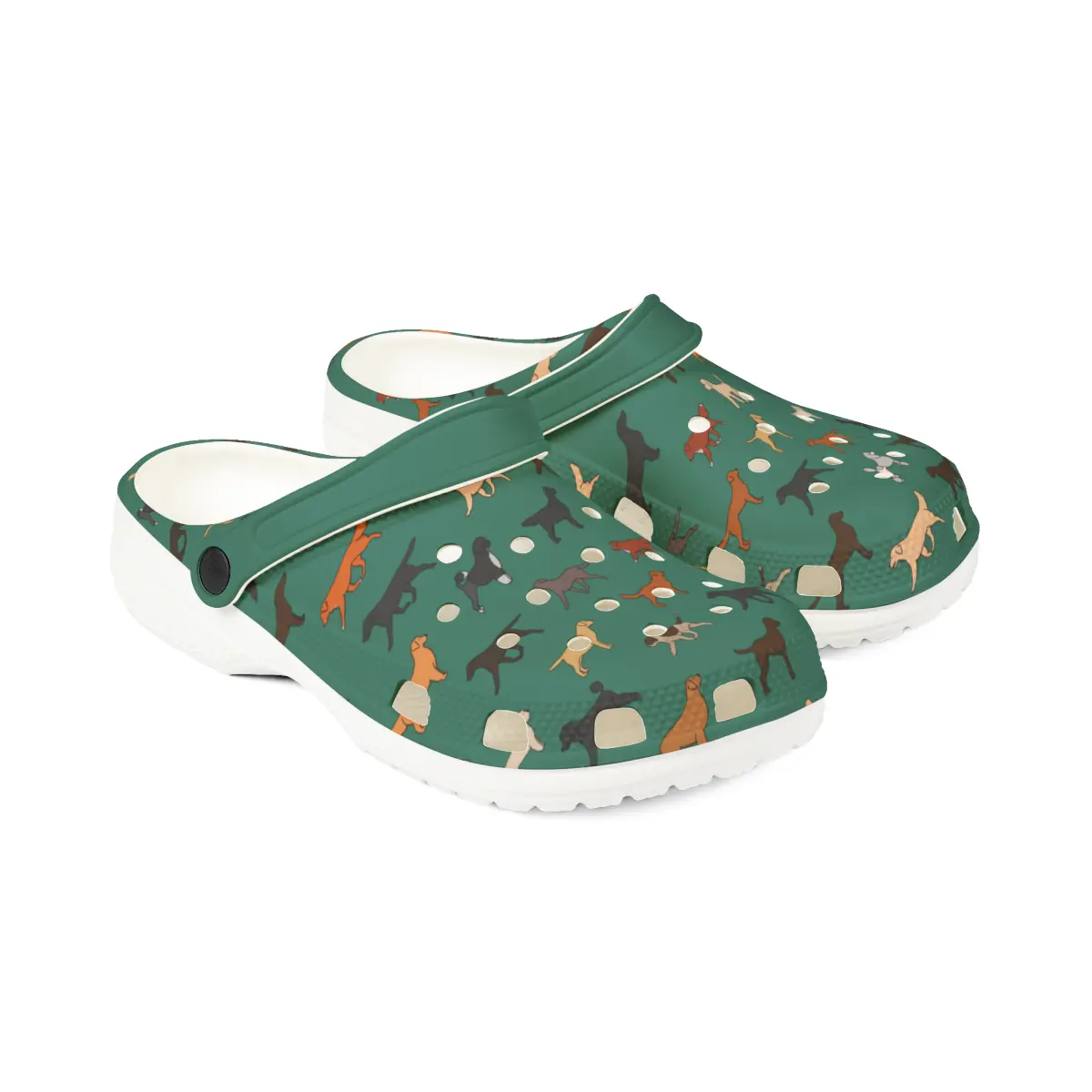 Retrieving Breeds | EVA Foam Clogs Crocs Shoes in Purple Teal White and Black