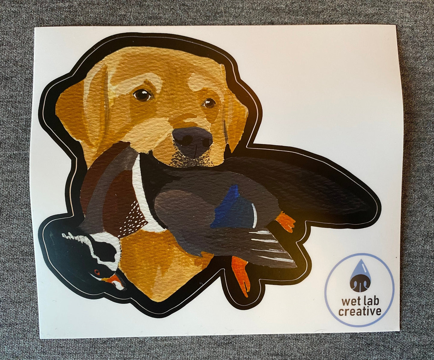 Labrador Retriever Dog Wood Duck Hunting Lab 4" Die Cut Vinyl Sticker Decal: Durable Matte-Finish