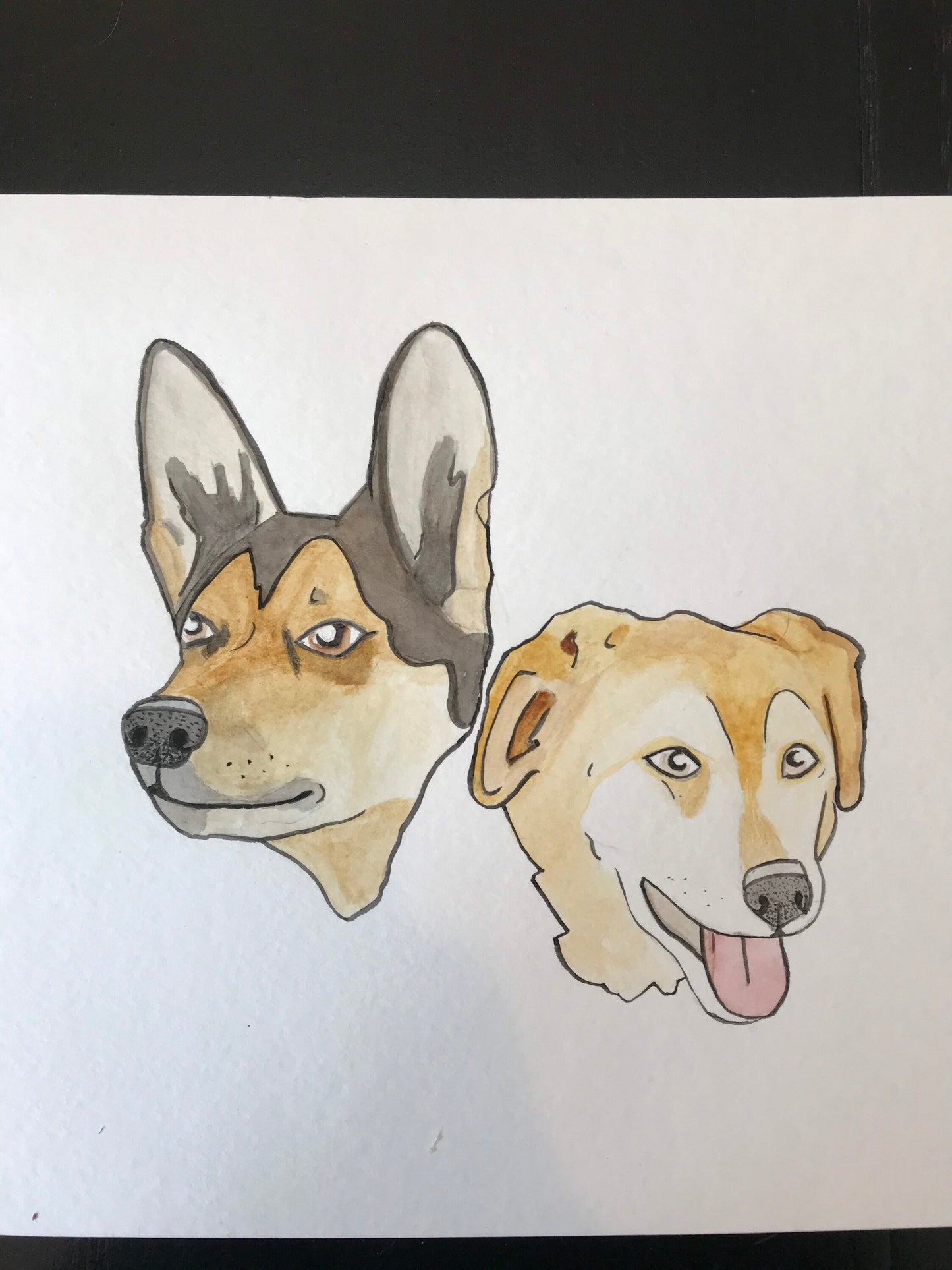 8X10" Paper Single Pet or Multi-Pet Portrait
