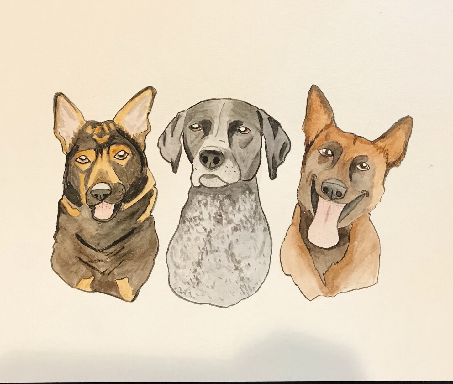 8X10" Paper Single Pet or Multi-Pet Portrait