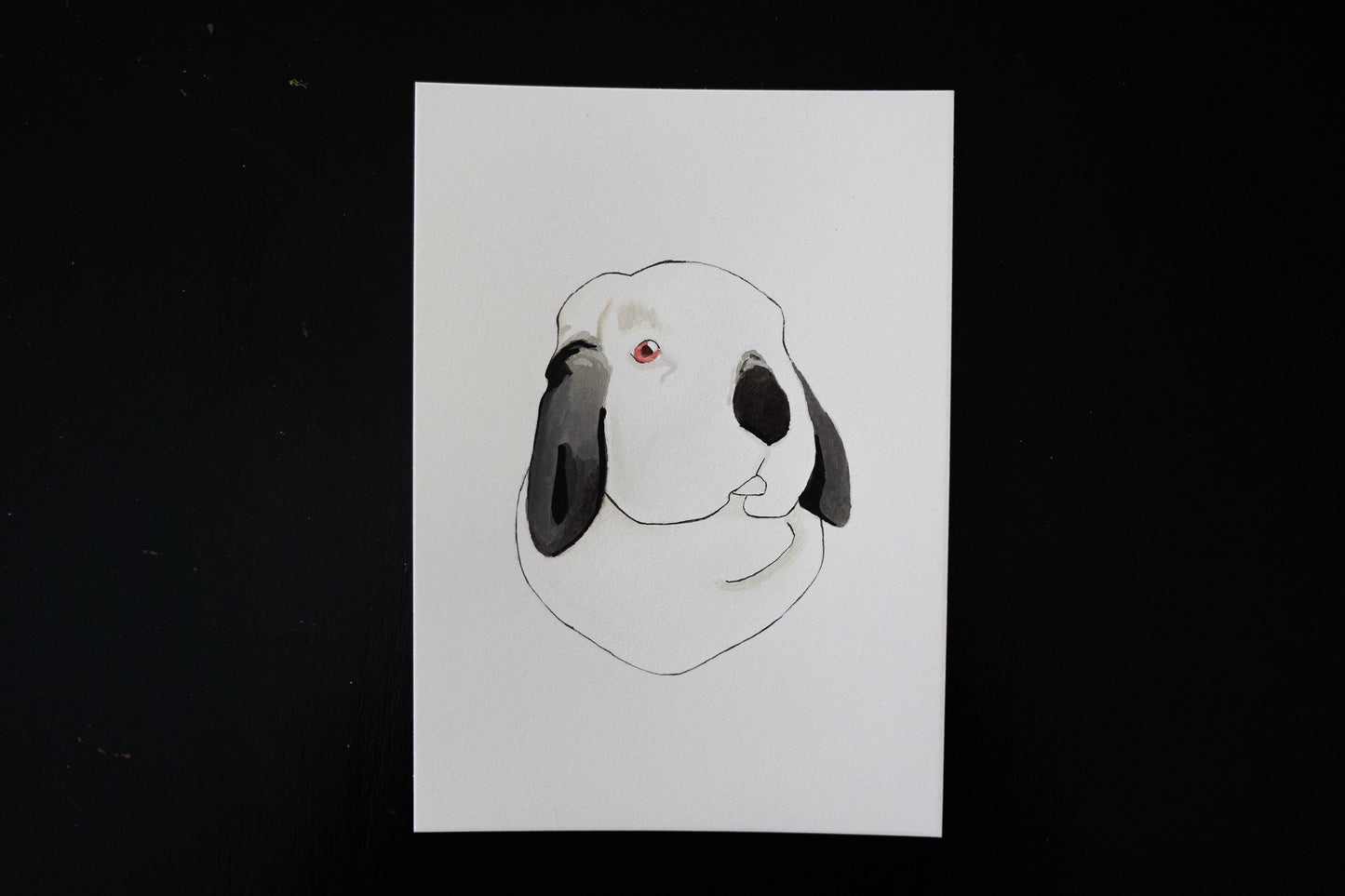 Gouache Custom Pet Portrait on 5x7" Paper