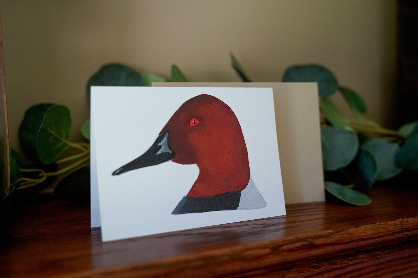 Canvasback Duck Head - Game Bird Greeting Card