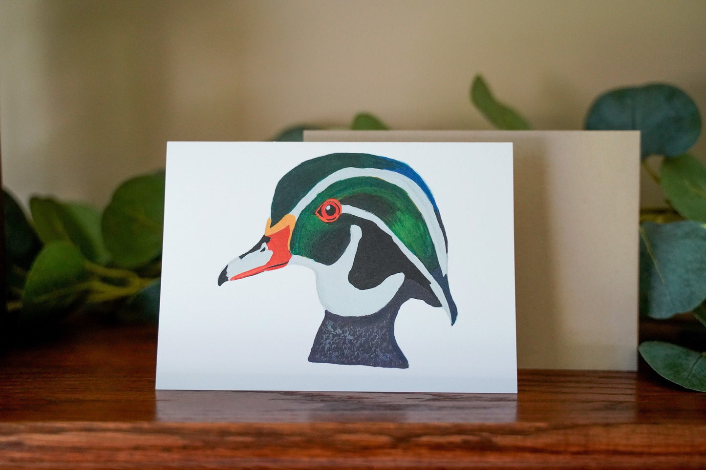 Wood Duck Head - Game Bird Greeting Card