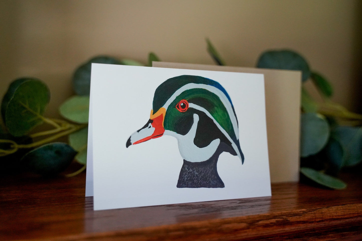 Wood Duck Head - Game Bird Greeting Card