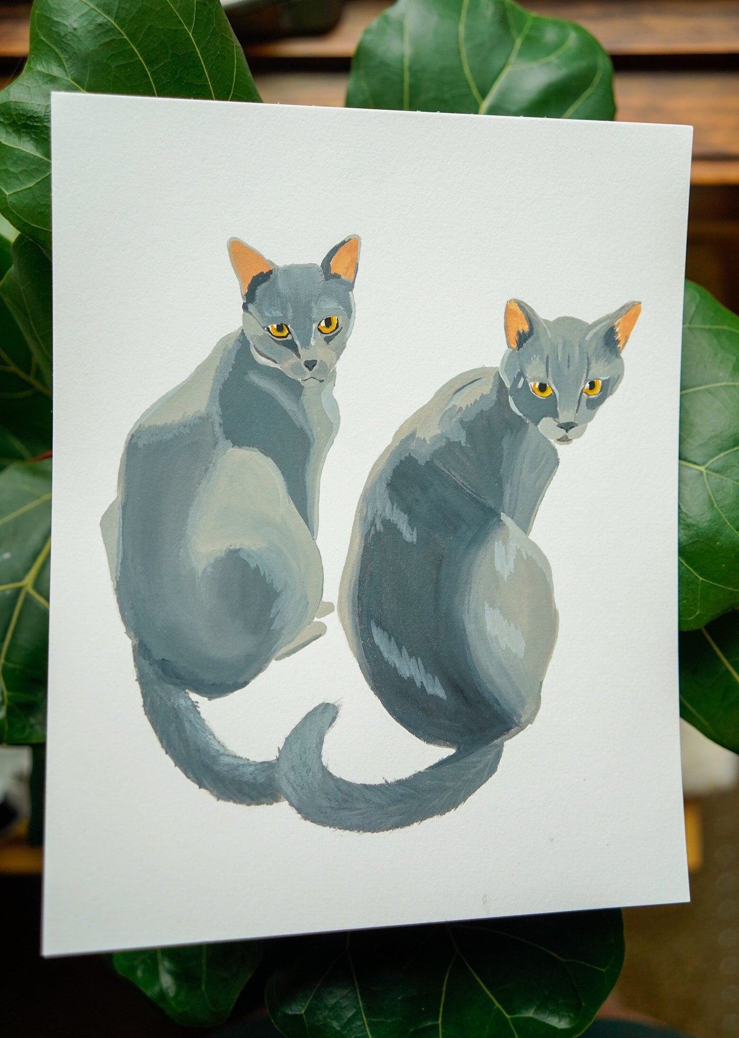 8X10" Paper Single Pet or Multi-Pet Portrait