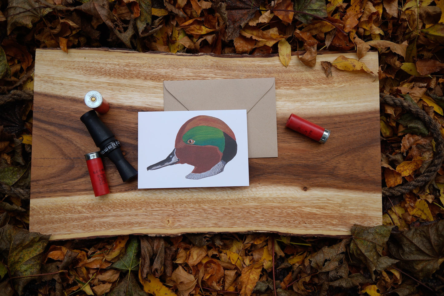 Green Winged Teal Duck Head - Game Bird Greeting Card