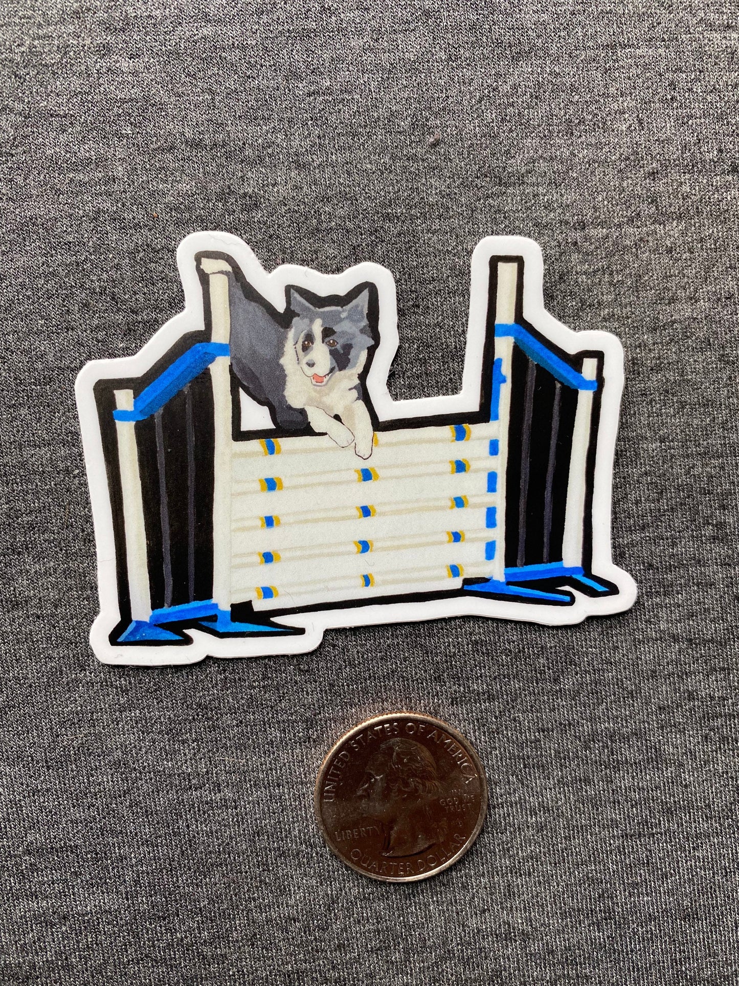 Border Collie Dog Sport Agility 3" Die Cut Vinyl Sticker Decal: Durable Matte-Finish