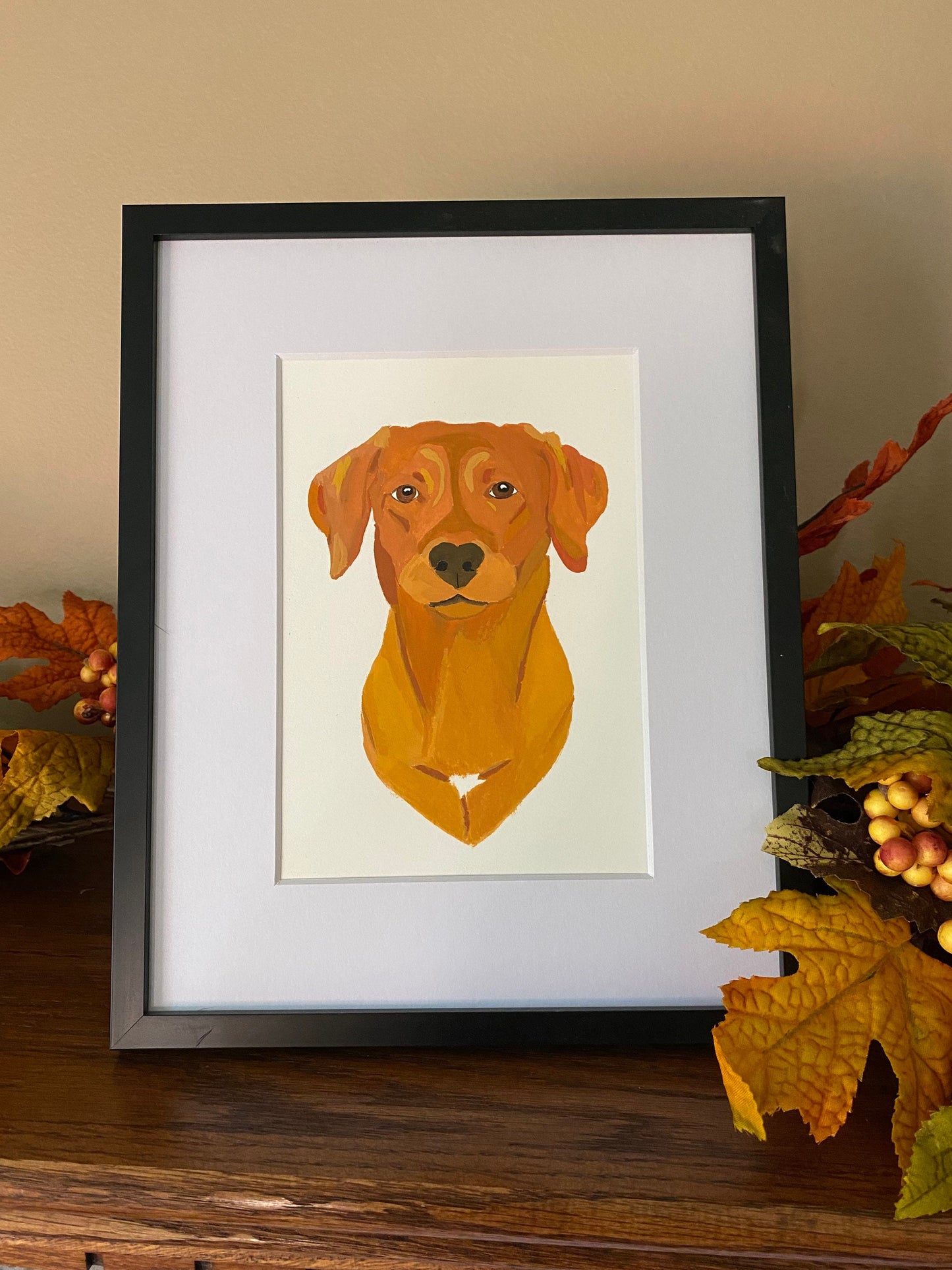 Gouache Custom Pet Portrait on 5x7" Paper