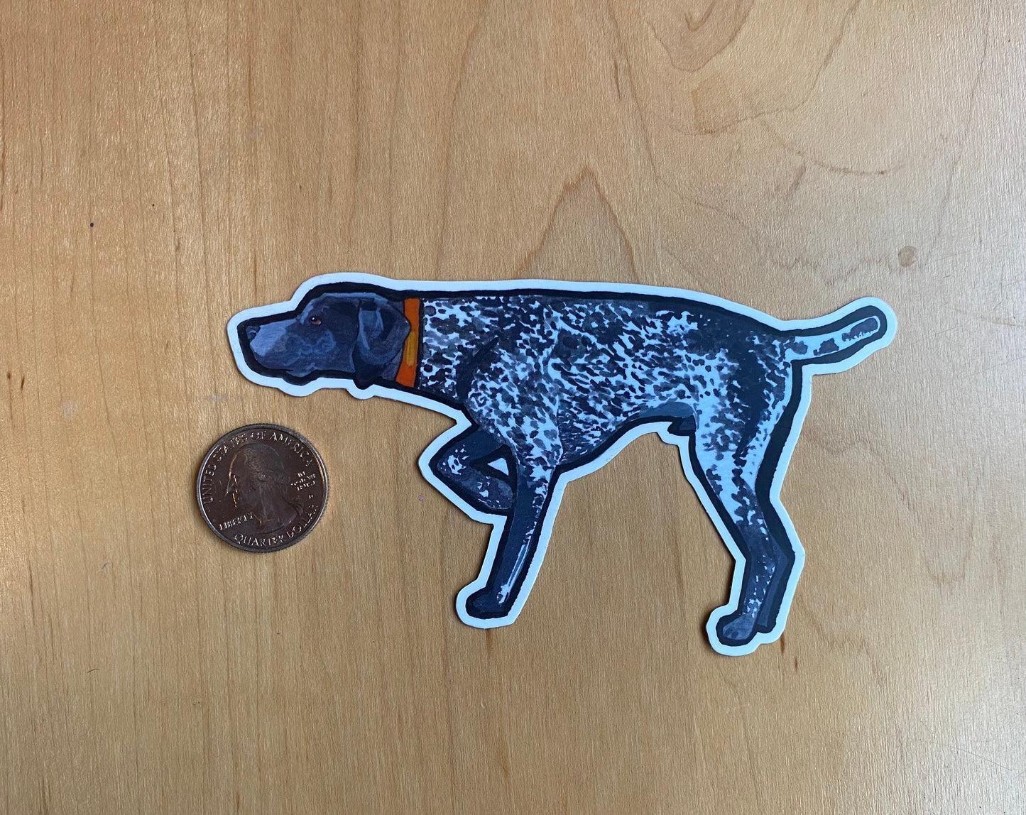 Black Roan German Shorthaired Pointer Dog Pointing Male or Female 5" Die Cut Vinyl Sticker Decal: Durable Matte-Finish