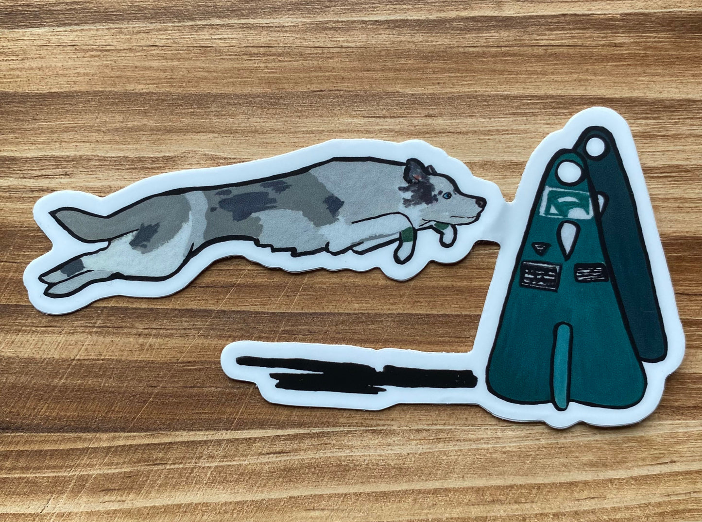 Border Collie Dog Sport Flyball Die Cut Vinyl Sticker Decal: Durable Matte-Finish (4" x 1.92")