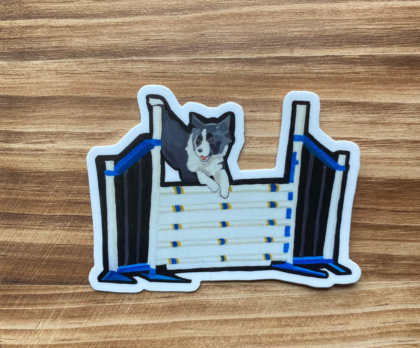 Border Collie Dog Sport Agility 3" Die Cut Vinyl Sticker Decal: Durable Matte-Finish
