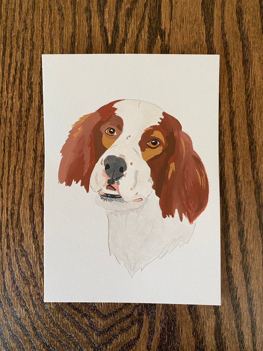 Gouache Custom Pet Portrait on 5x7" Paper