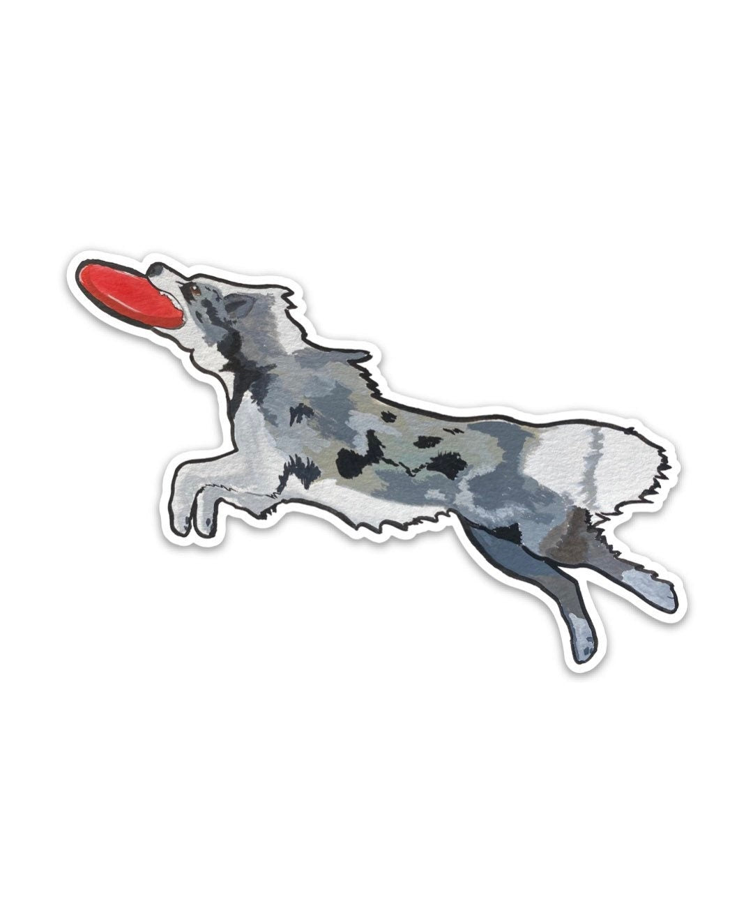 Border Collie Dog Sport Frisbee Disc 4" Die Cut Vinyl Sticker Decal: Durable Matte-Finish Active