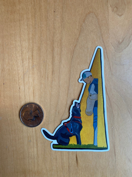 German Shepherd Dog Bite Sport 4" Die Cut Vinyl Sticker Decal: Durable Matte-Finish