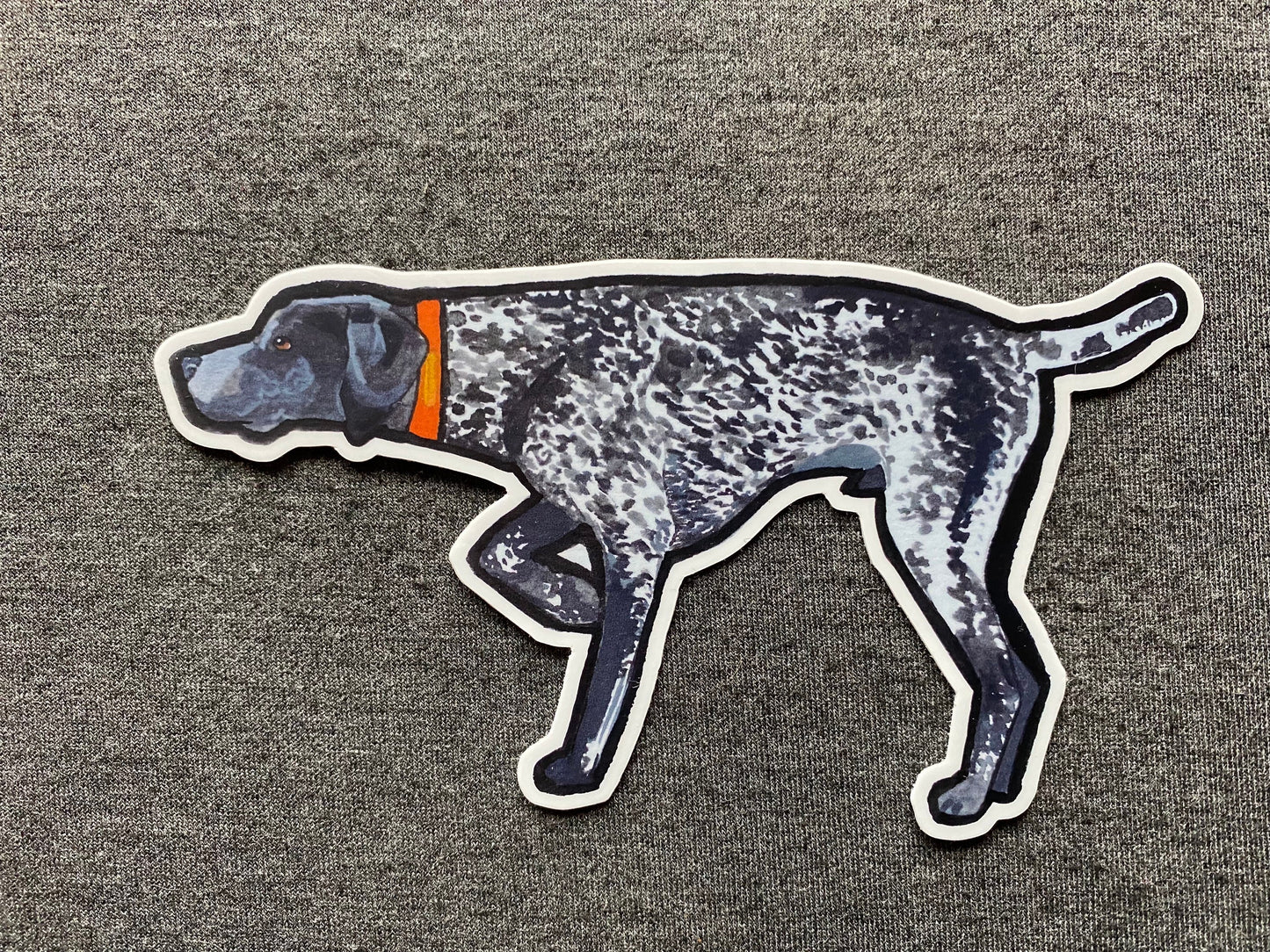 Black Roan German Shorthaired Pointer Dog Pointing Male or Female 5" Die Cut Vinyl Sticker Decal: Durable Matte-Finish