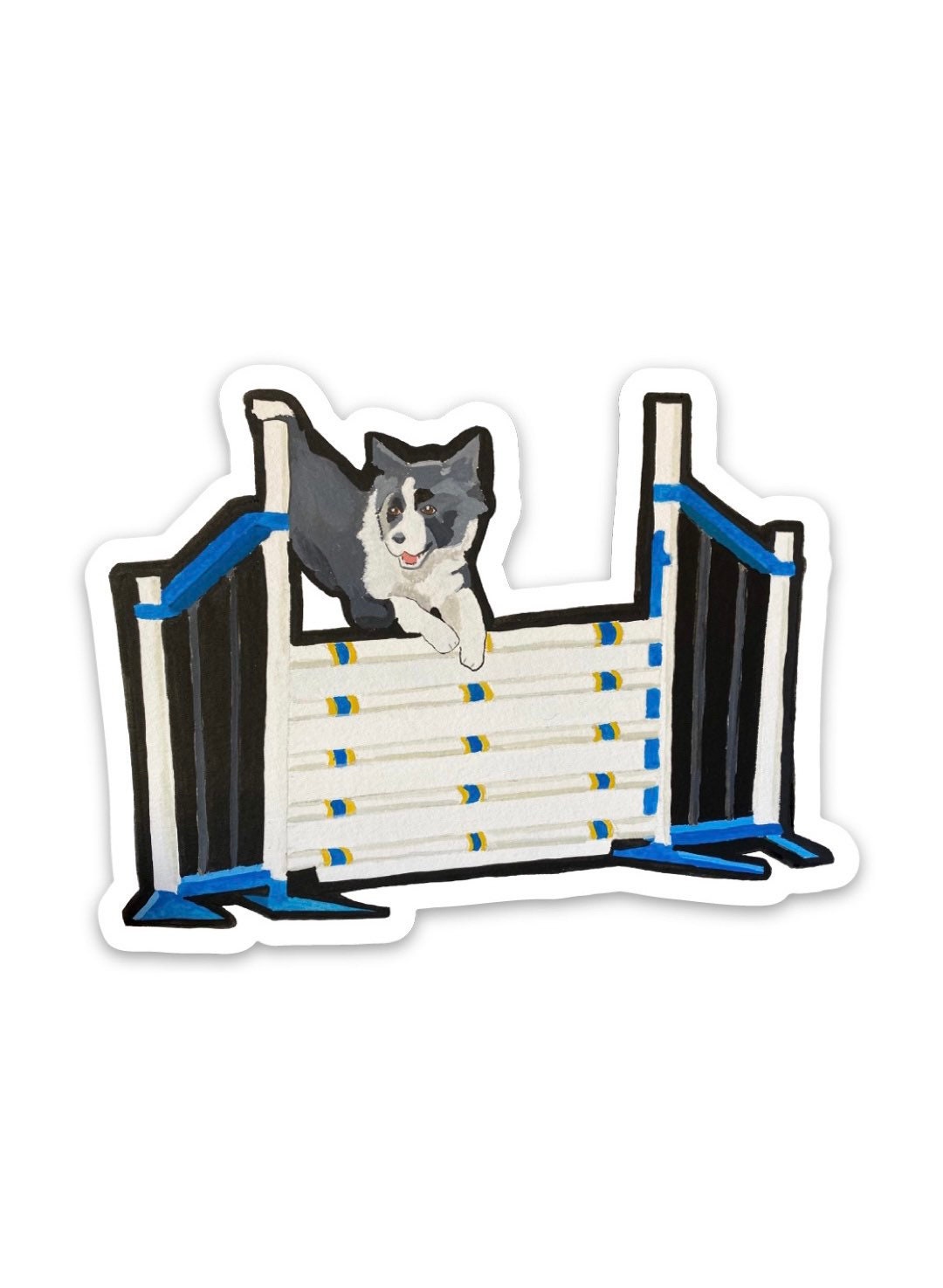 Border Collie Dog Sport Agility 3" Die Cut Vinyl Sticker Decal: Durable Matte-Finish