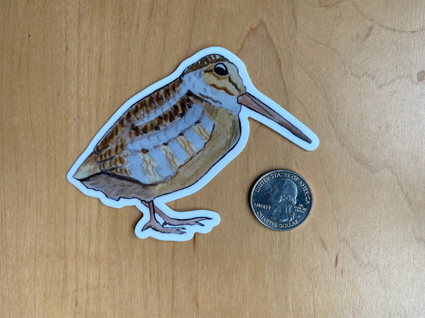 Woodcock 4” Die Cut Vinyl Sticker Decal: Durable Matte-Finish