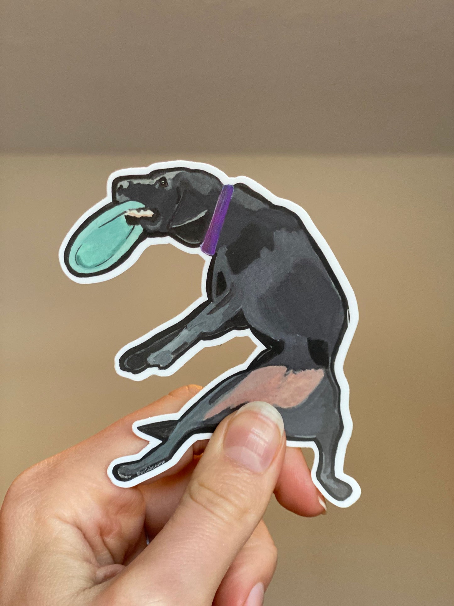 Labrador Retriever Disc Frisbee Fetch 3" Die Cut Vinyl Sticker Decal: Durable Matte-Finish