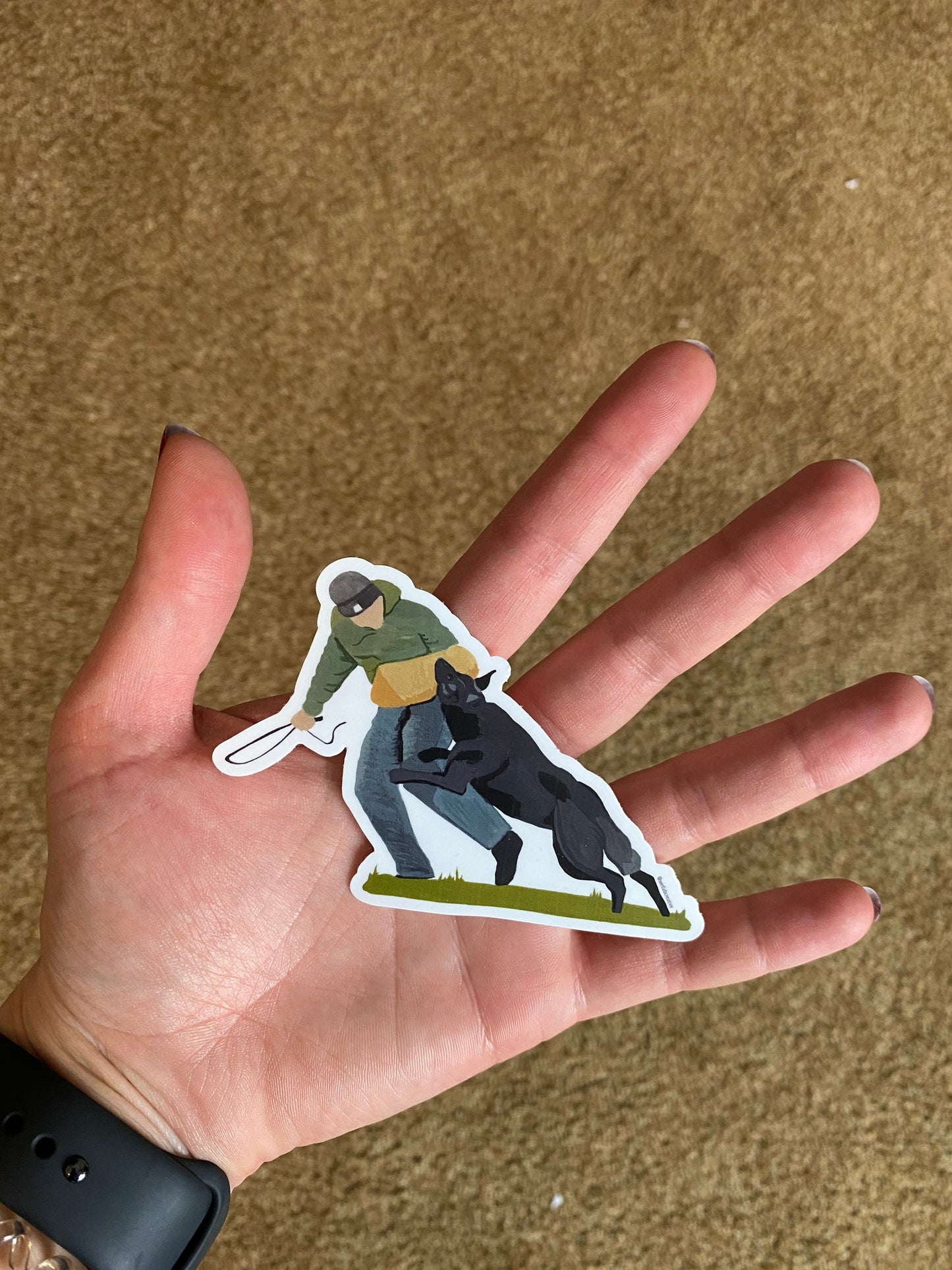 German Shepherd Dog Bite Sport V2 4" Die Cut Vinyl Sticker Decal: Durable Matte-Finish
