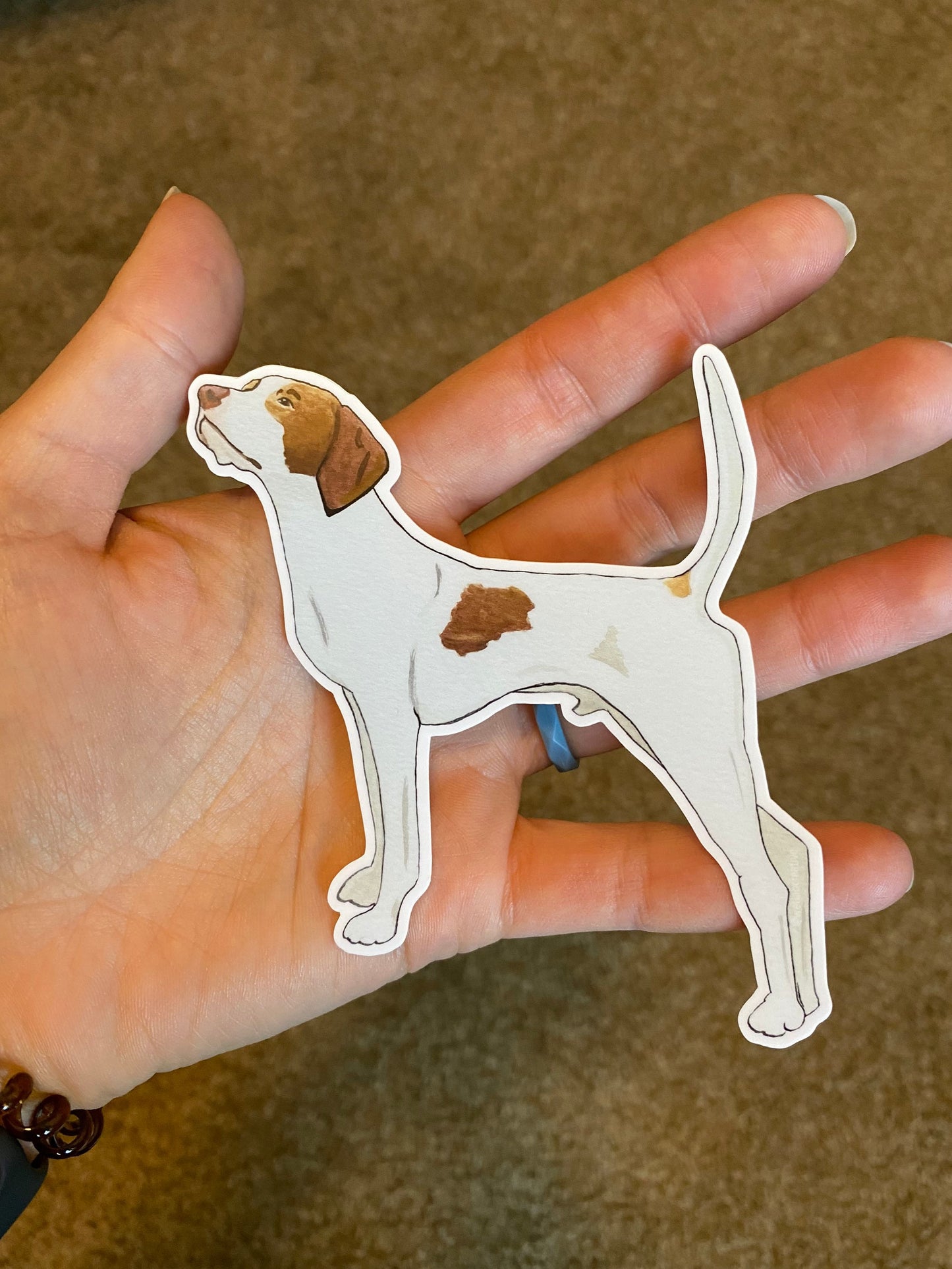 English Pointer Dog Pointing 4" Die Cut Vinyl Sticker Decal: Durable Matte-Finish