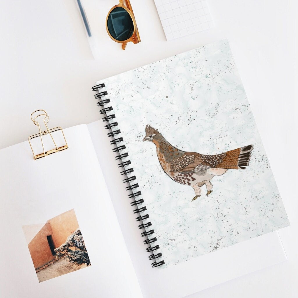 Ruffed Grouse Spiral College Ruled Line Notebook | Upland Birds Journal Diary