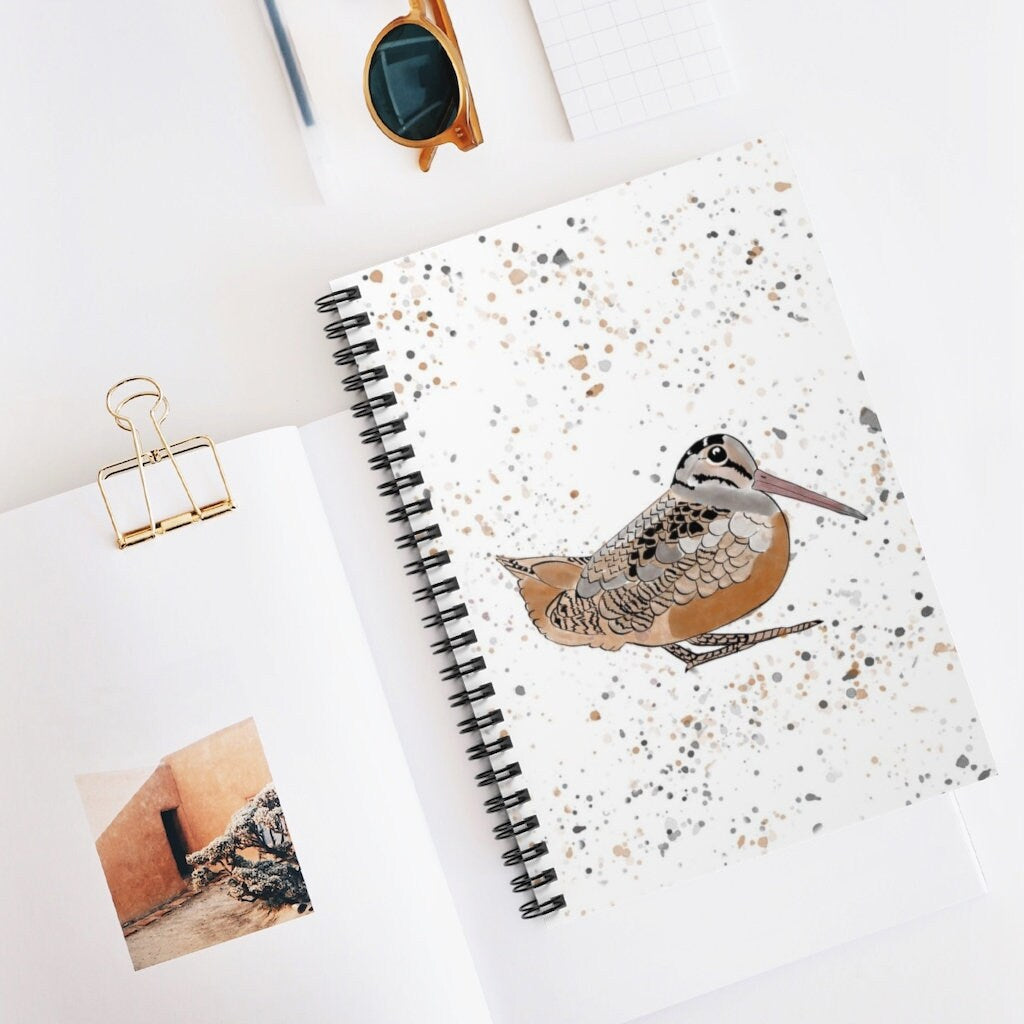 Woodcock Spiral College Ruled Line Notebook | Upland Birds Journal Diary