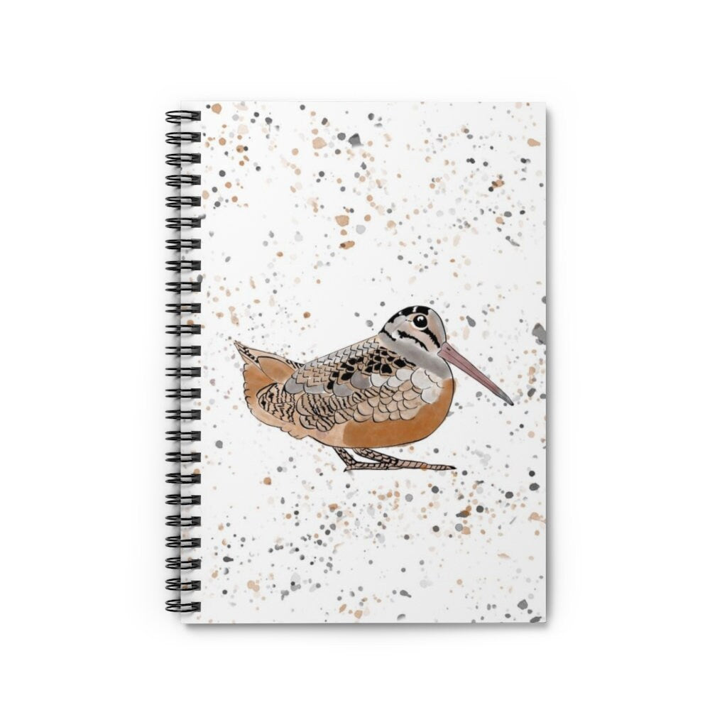 Woodcock Spiral College Ruled Line Notebook | Upland Birds Journal Diary