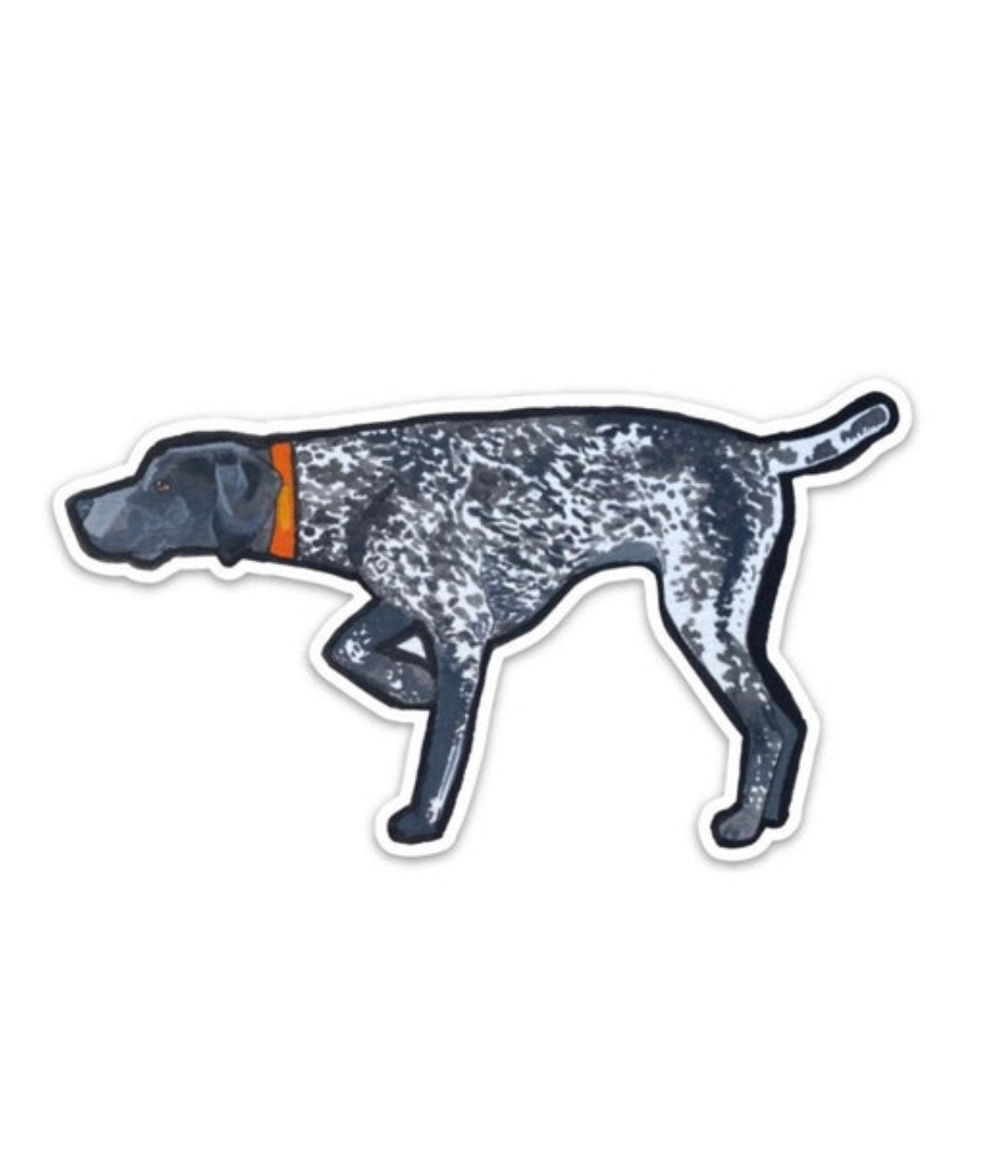 Black Roan German Shorthaired Pointer Dog Pointing Male or Female 5" Die Cut Vinyl Sticker Decal: Durable Matte-Finish