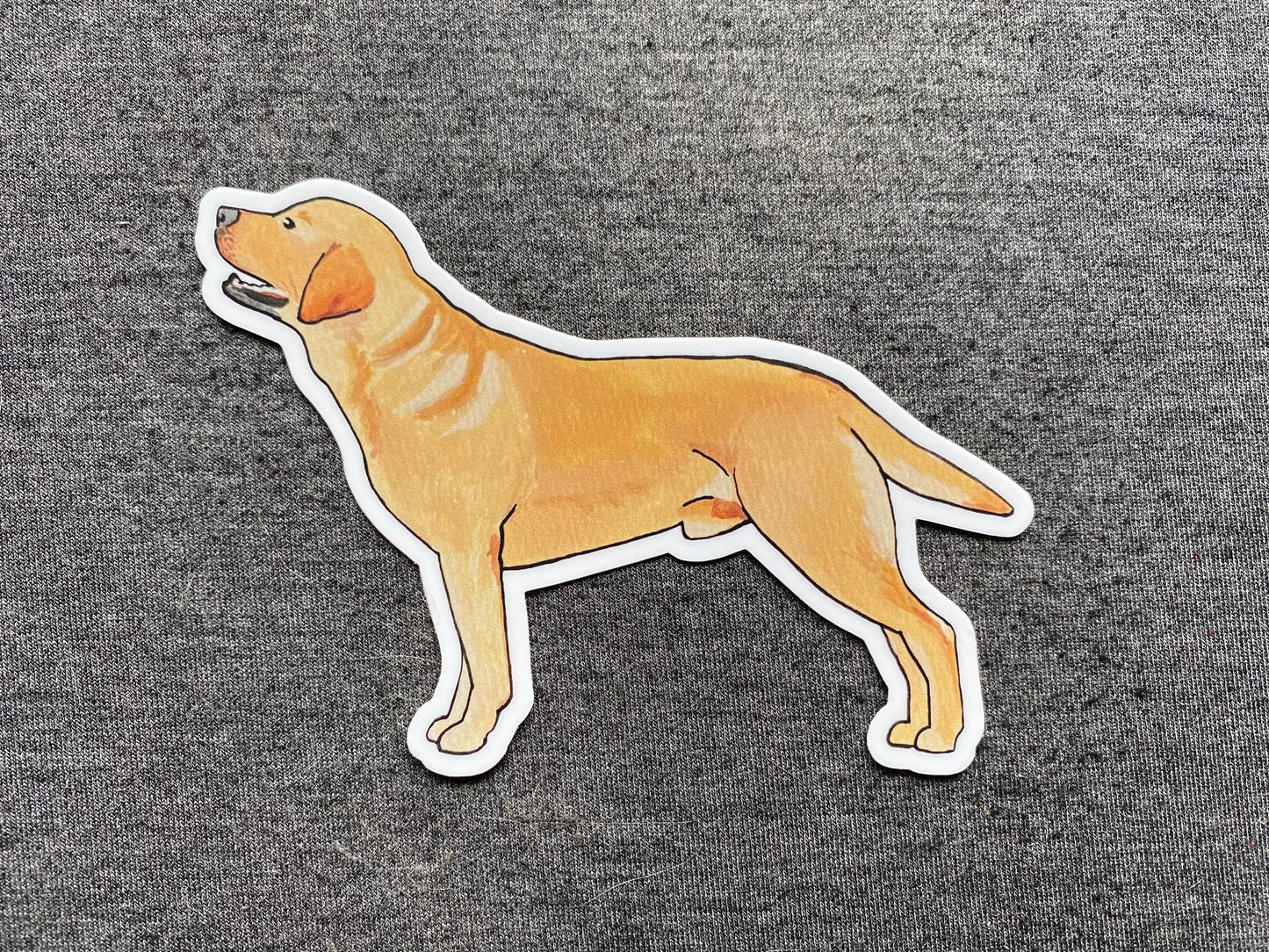 Yellow Labrador Retriever Standing Stacked 4" Die Cut Vinyl Sticker Decal: Durable Matte-Finish