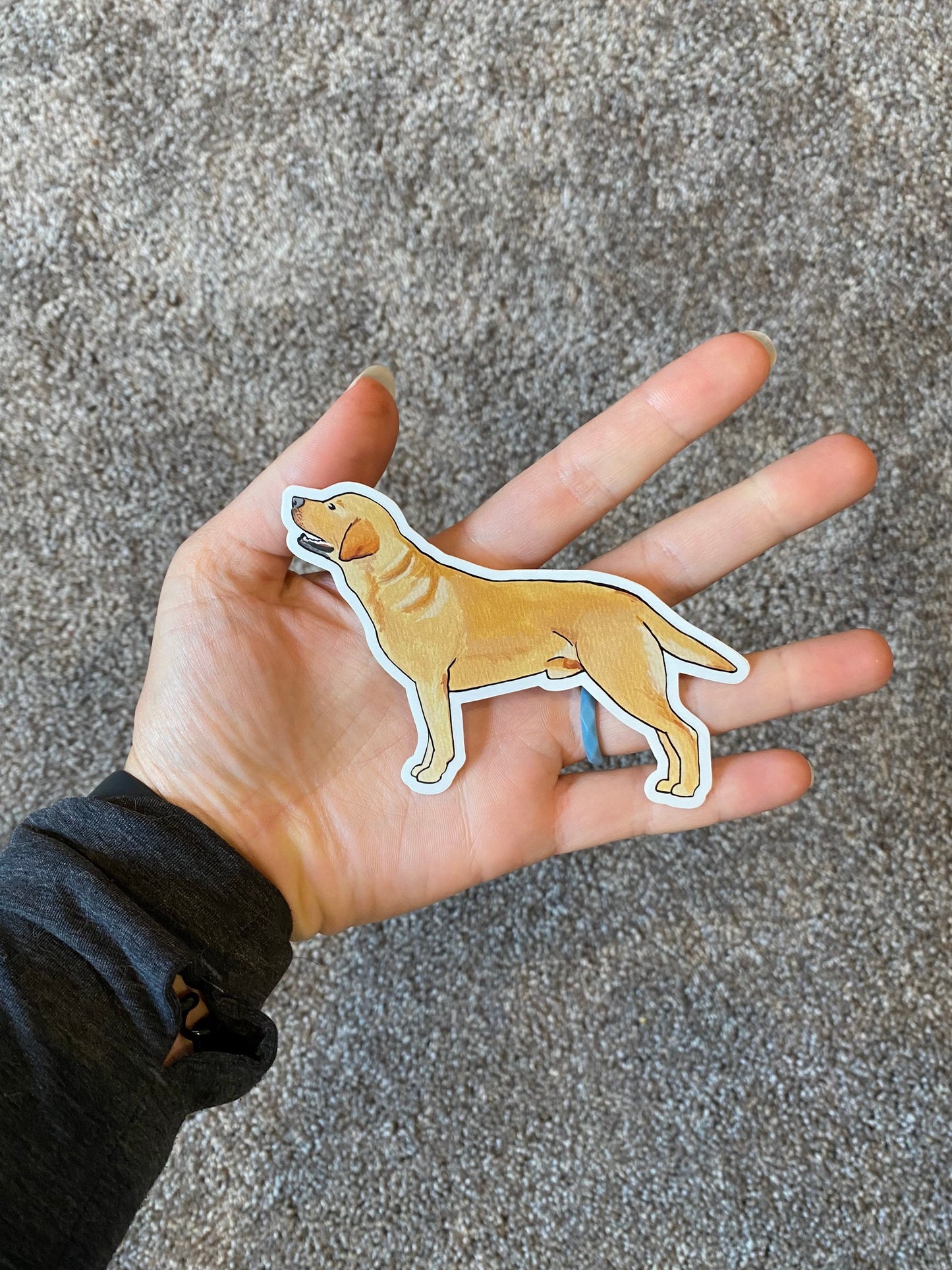 Yellow Labrador Retriever Standing Stacked 4" Die Cut Vinyl Sticker Decal: Durable Matte-Finish