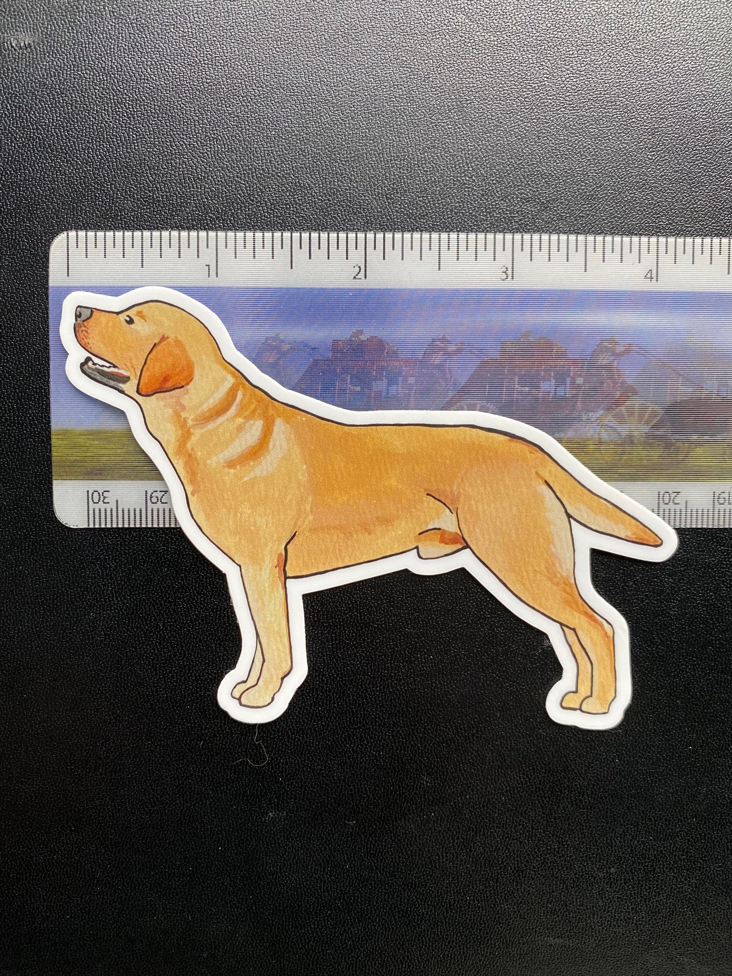 Yellow Labrador Retriever Standing Stacked 4" Die Cut Vinyl Sticker Decal: Durable Matte-Finish