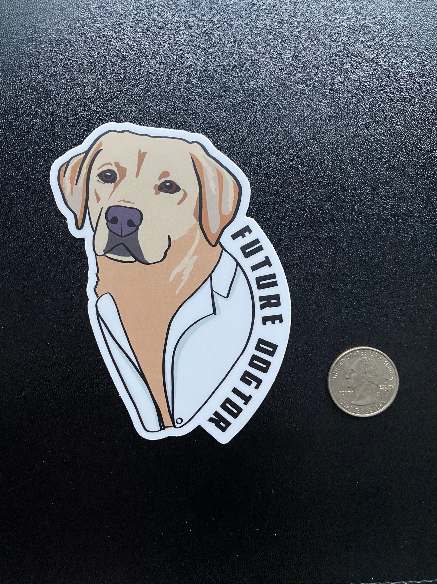 Future Dogtor Vet Veterinarian Labrador Retriever 4" Die Cut Vinyl Sticker Decal: Durable Matte-Finish Active