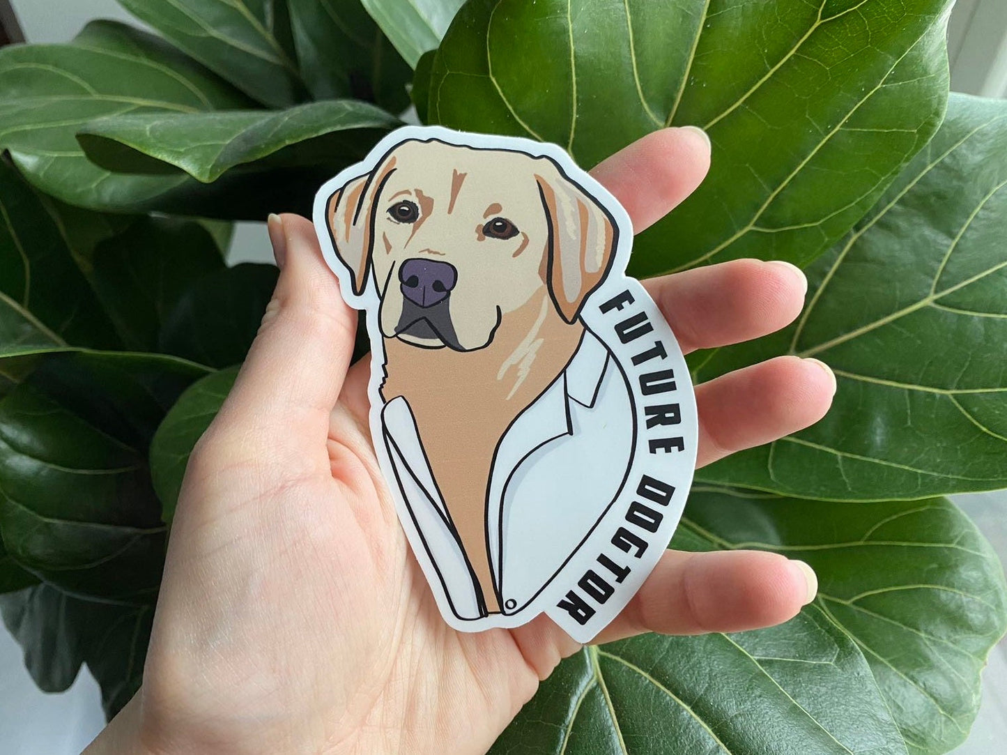 Future Dogtor Vet Veterinarian Labrador Retriever 4" Die Cut Vinyl Sticker Decal: Durable Matte-Finish Active