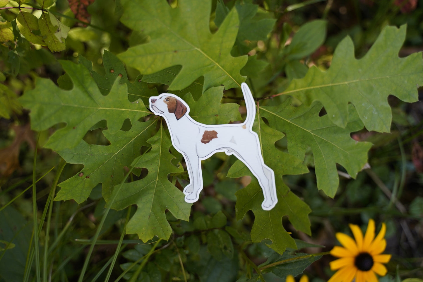 English Pointer Dog Pointing 4" Die Cut Vinyl Sticker Decal: Durable Matte-Finish
