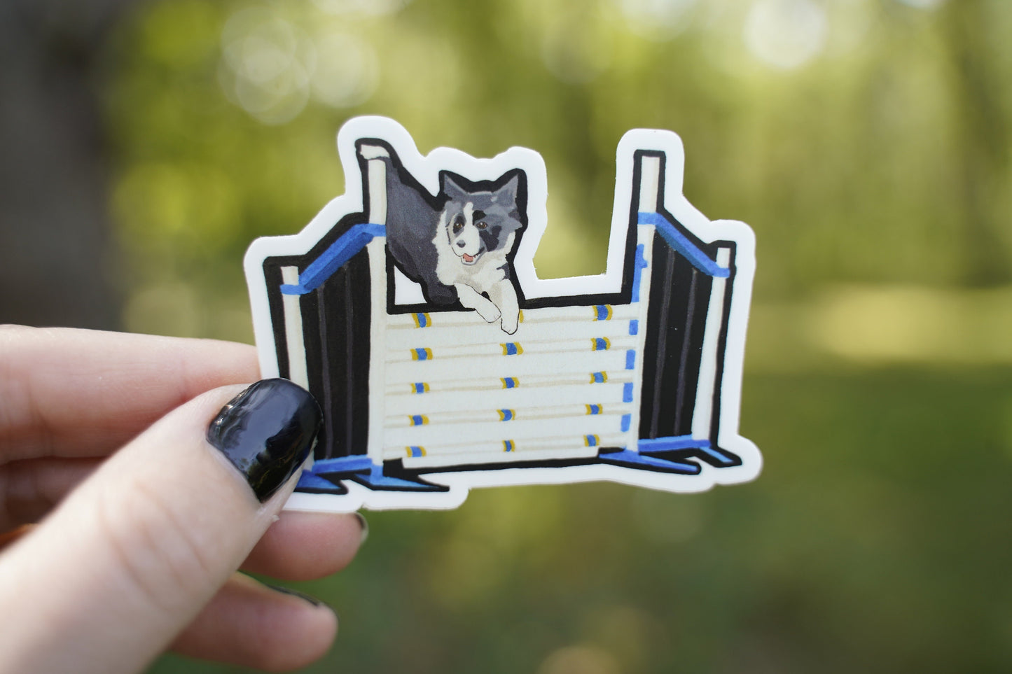 Border Collie Dog Sport Agility 3" Die Cut Vinyl Sticker Decal: Durable Matte-Finish