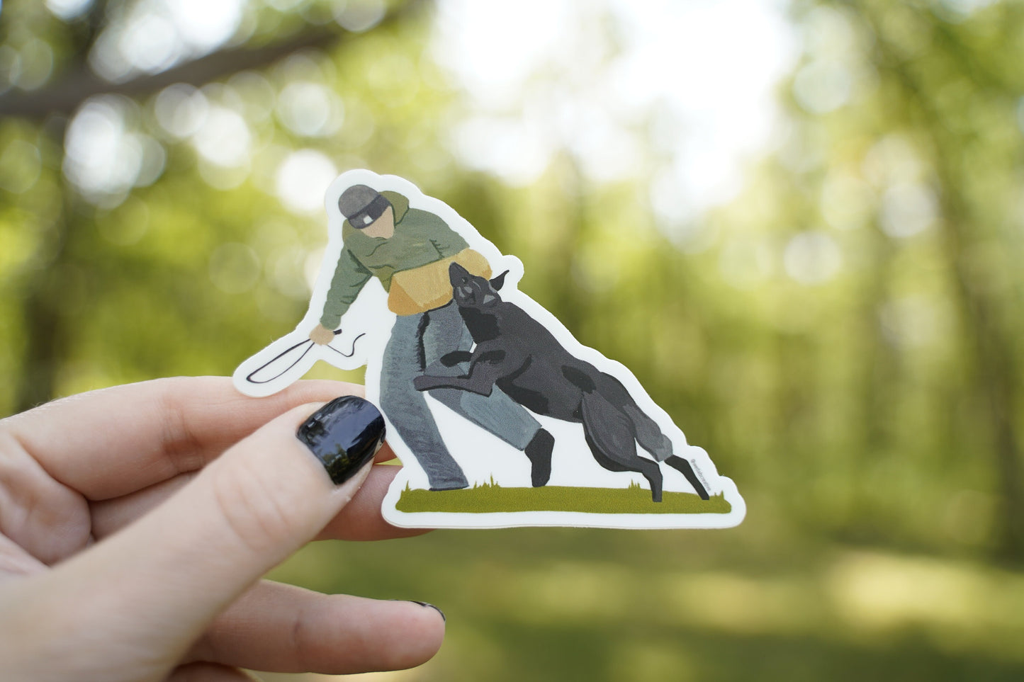 German Shepherd Dog Bite Sport V2 4" Die Cut Vinyl Sticker Decal: Durable Matte-Finish