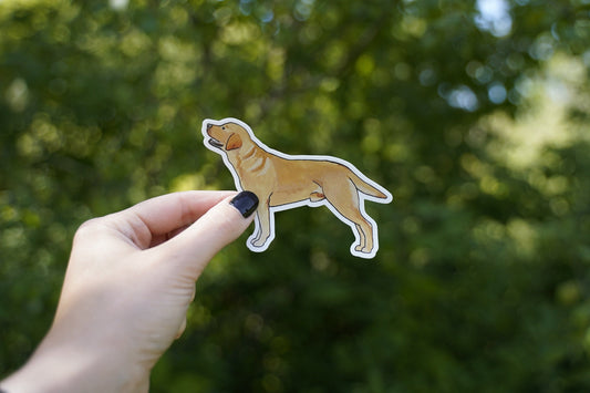 Yellow Labrador Retriever Standing Stacked 4" Die Cut Vinyl Sticker Decal: Durable Matte-Finish